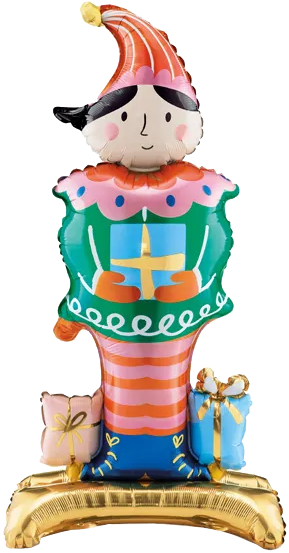 Christmas Elf Floor Standing Balloon Balloon Bunch