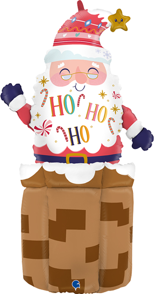 Santa In Chimney Floor Standing Balloon Balloon